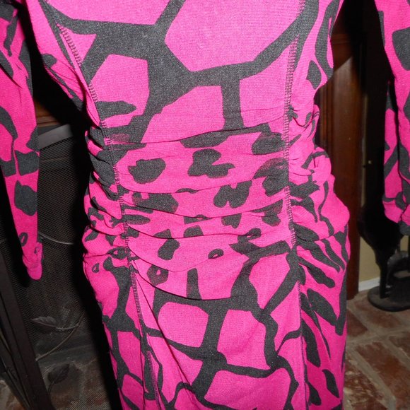 Kay Unger pink, black dress, M - Picture 5 of 9